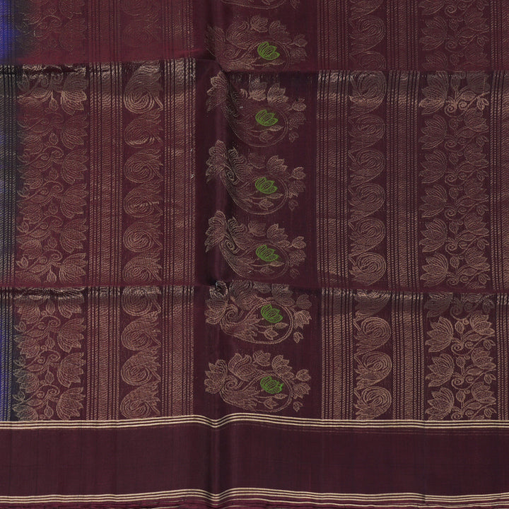Hayagrivas Royal Blue Kora Silk Cotton Saree KBE2142A7-9
