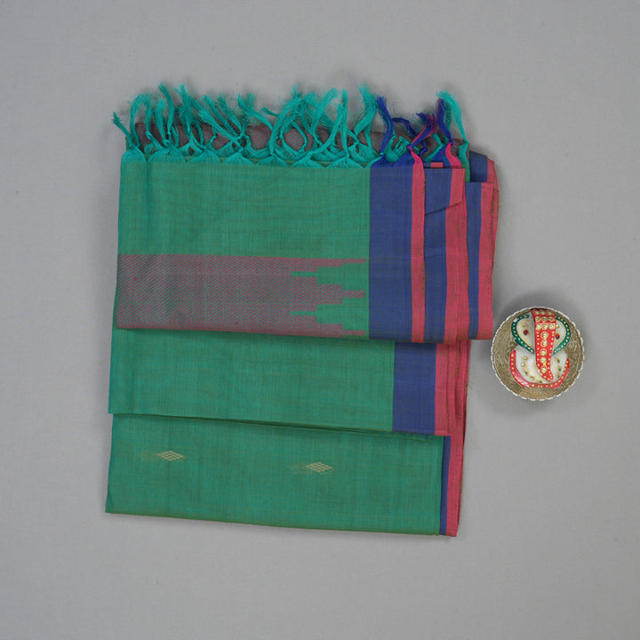 Hayagrivas Mint Green Handloom Cotton Saree KBE2143A10-2