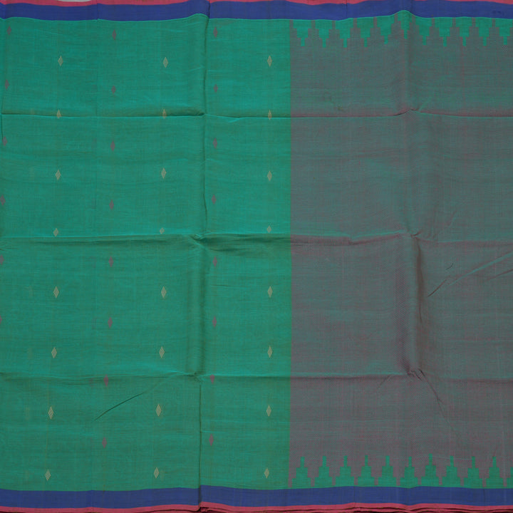 Hayagrivas Mint Green Handloom Cotton Saree KBE2143A10-2