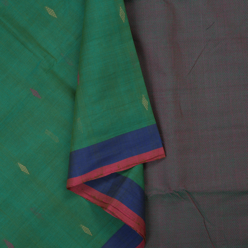 Hayagrivas Mint Green Handloom Cotton Saree KBE2143A10-2