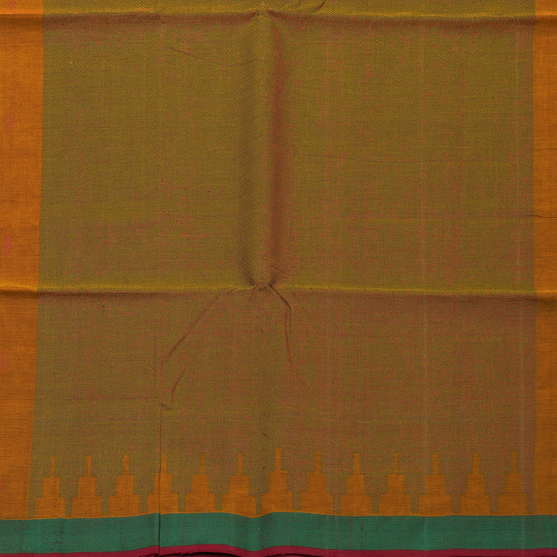 Hayagrivas Turmeric Yellow Handloom Cotton Saree KBE2143A10-5