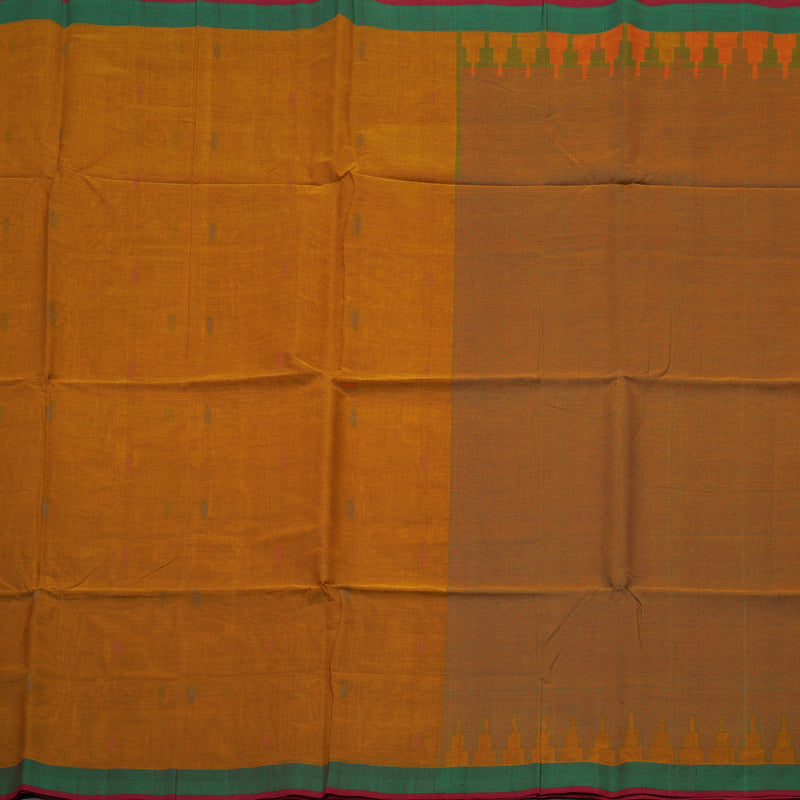 Hayagrivas Turmeric Yellow Handloom Cotton Saree KBE2143A10-5