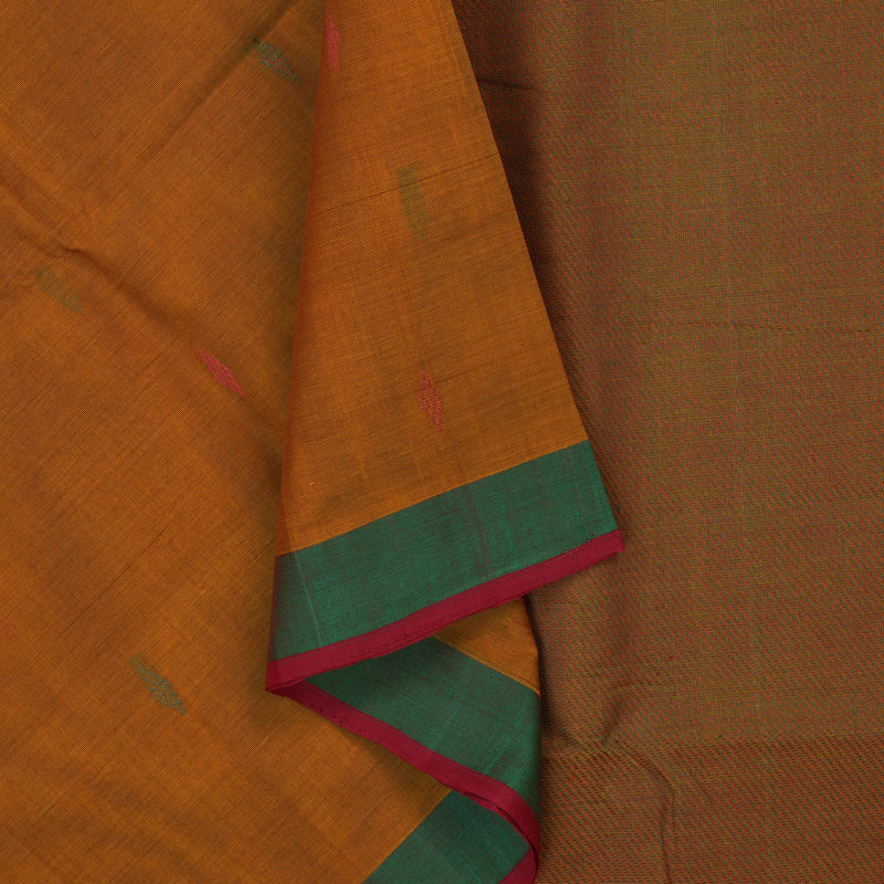 Hayagrivas Turmeric Yellow Handloom Cotton Saree KBE2143A10-5