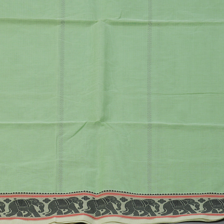 Hayagrivas Pista Green Handloom Cotton Saree KBE2143A11-1