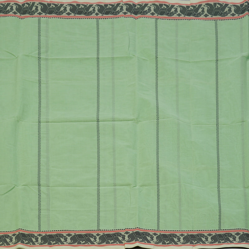 Hayagrivas Pista Green Handloom Cotton Saree KBE2143A11-1