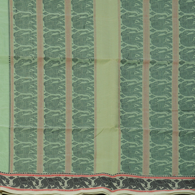 Hayagrivas Pista Green Handloom Cotton Saree KBE2143A11-1