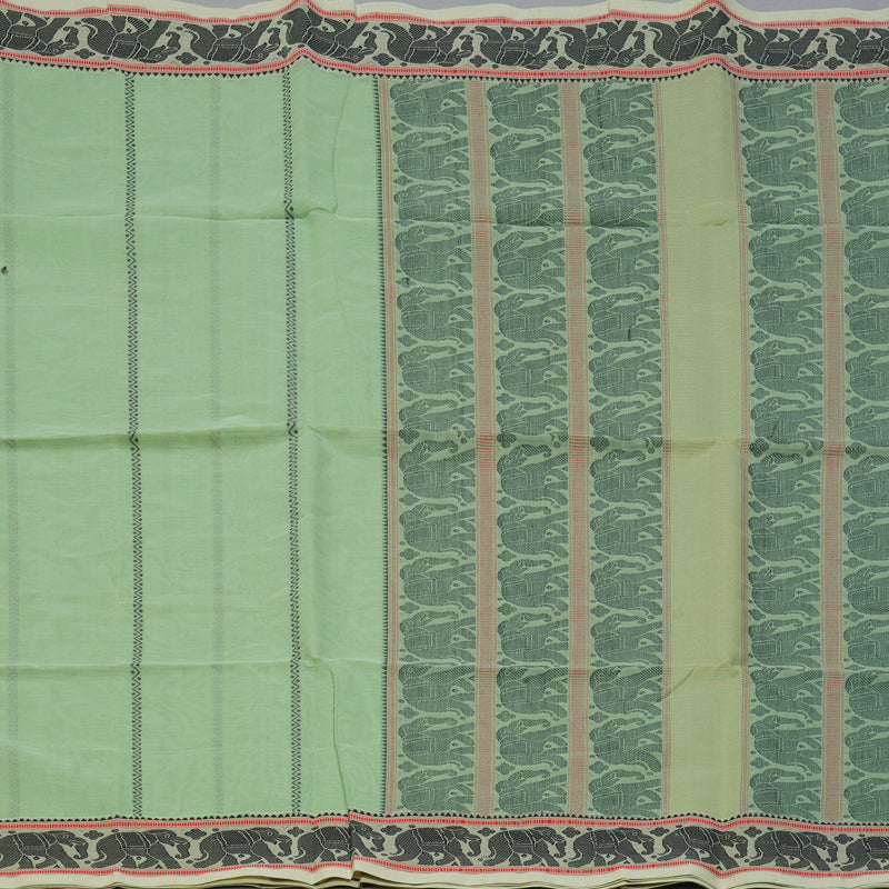 Hayagrivas Pista Green Handloom Cotton Saree KBE2143A11-1