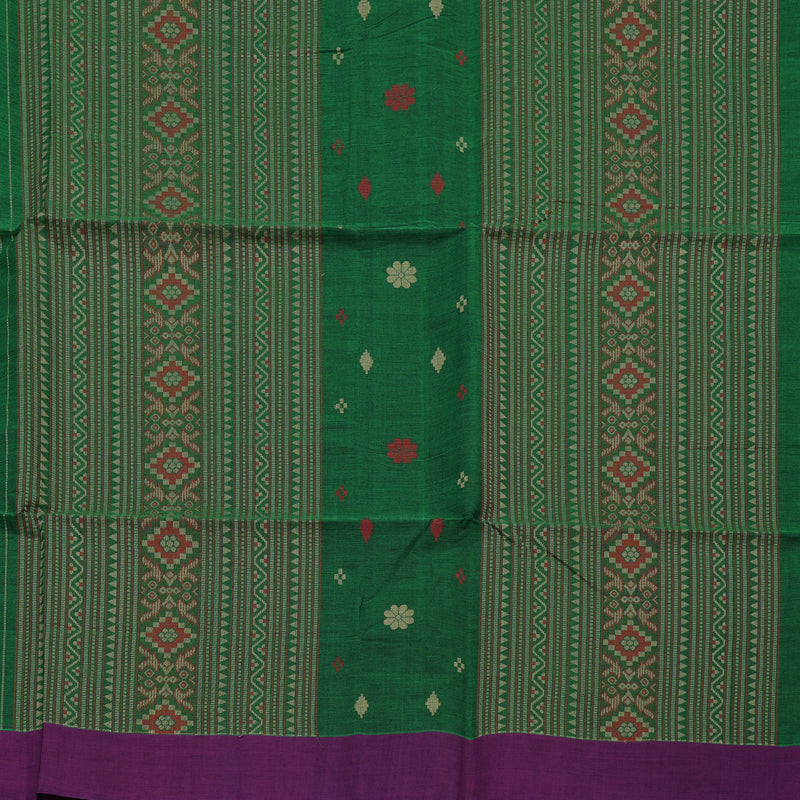Hayagrivas Green Handloom Kanchi Cotton Saree KBE2143A12-1