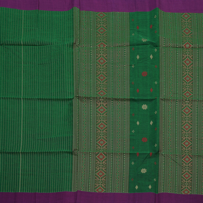 Hayagrivas Green Handloom Kanchi Cotton Saree KBE2143A12-1