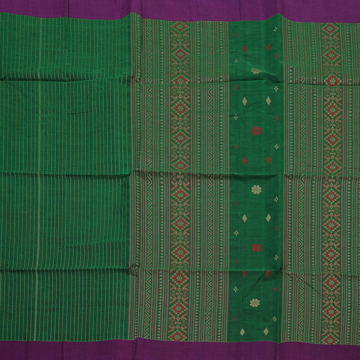 Hayagrivas Green Handloom Kanchi Cotton Saree KBE2143A12-1