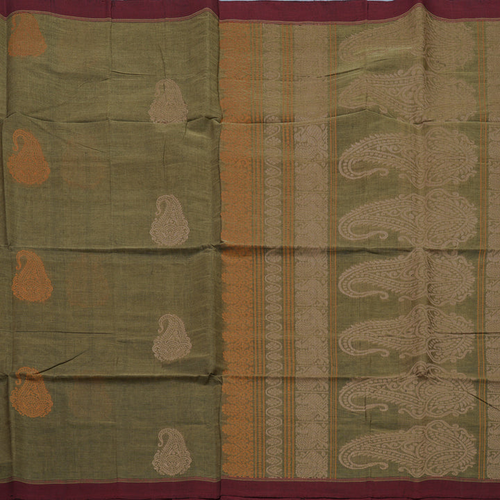 Hayagrivas Elephant Grey Handloom Cotton Saree KBE2143A13-3