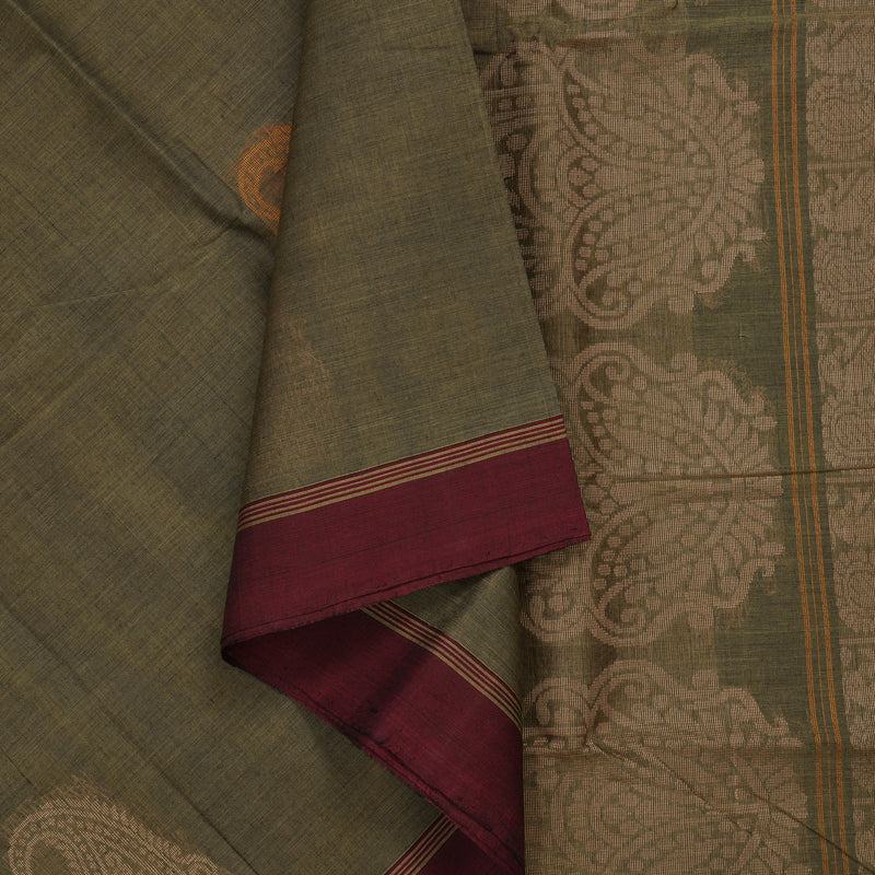 Hayagrivas Elephant Grey Handloom Cotton Saree KBE2143A13-3