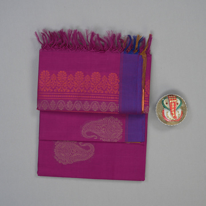 Hayagrivas Purple Handloom Cotton Saree KBE2143A13-4