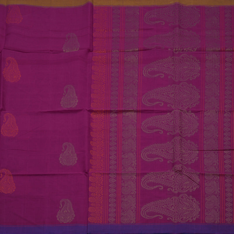 Hayagrivas Purple Handloom Cotton Saree KBE2143A13-4