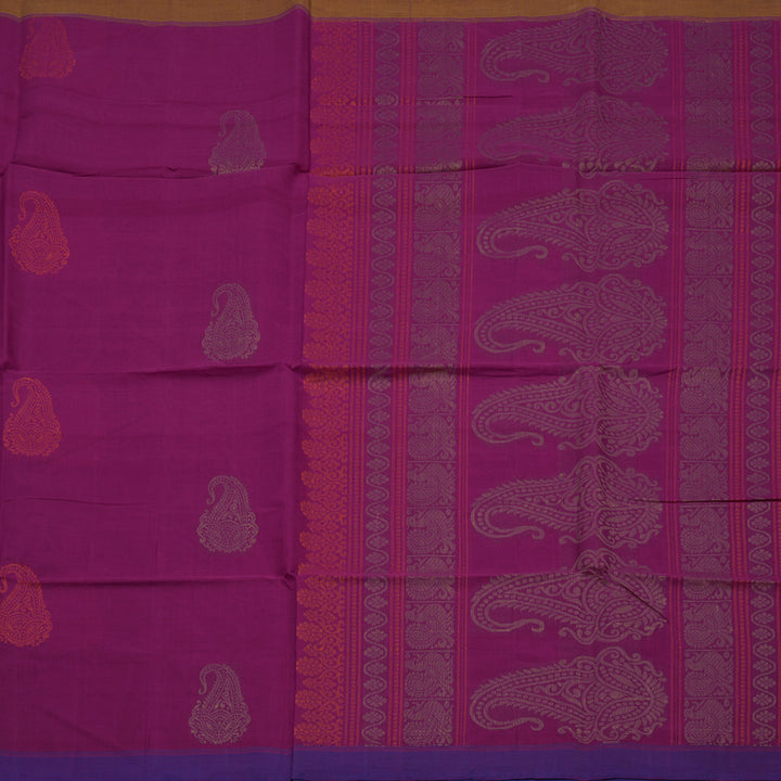 Hayagrivas Purple Handloom Cotton Saree KBE2143A13-4