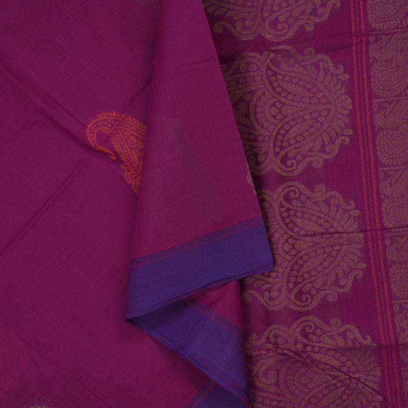 Hayagrivas Purple Handloom Cotton Saree KBE2143A13-4