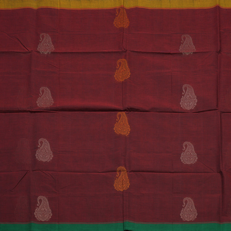 Hayagrivas Maroon Handloom Cotton Saree KBE2143A13-5