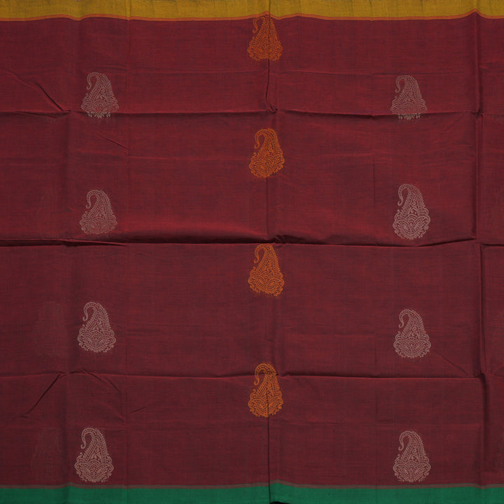 Hayagrivas Maroon Handloom Cotton Saree KBE2143A13-5