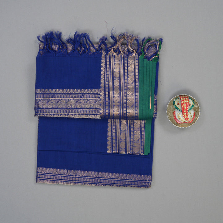 Hayagrivas Royal Blue Handloom Cotton Saree KBE2143A2-9