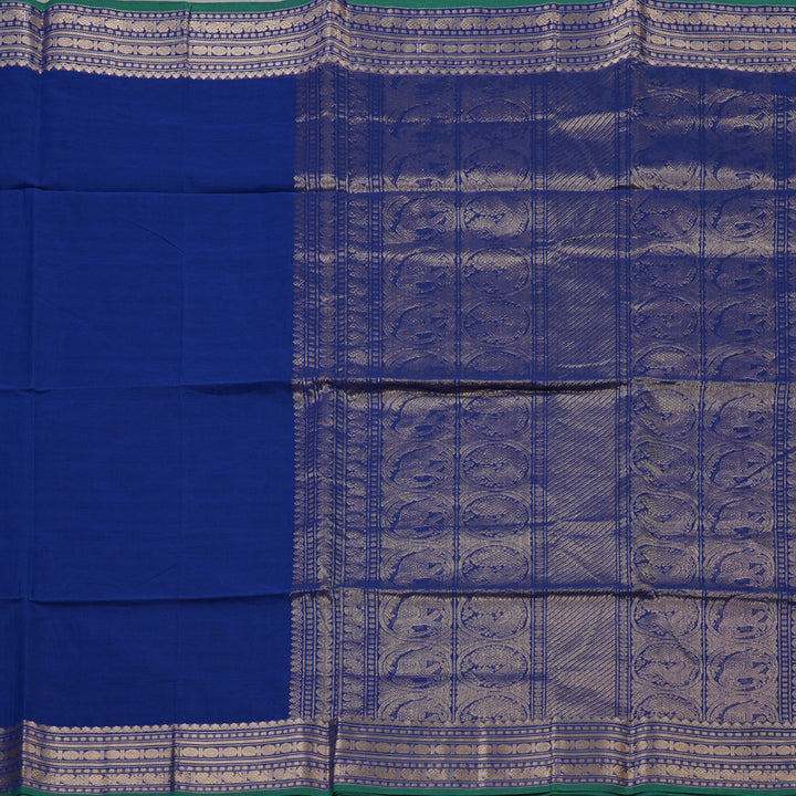 Hayagrivas Royal Blue Handloom Cotton Saree KBE2143A2-9