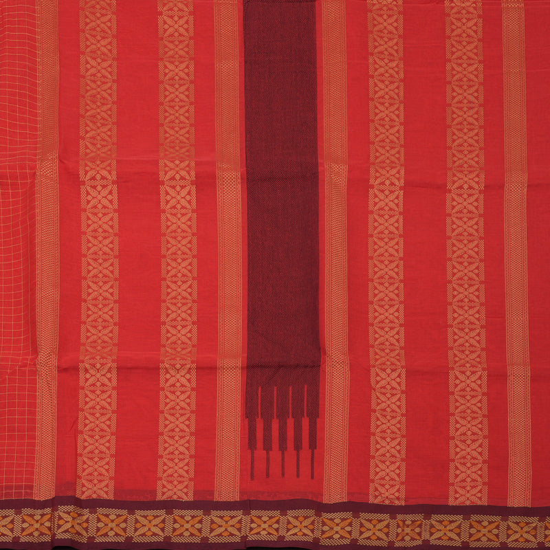 Hayagrivas Peach Pink Handloom Cotton Saree KBE2143A3-4