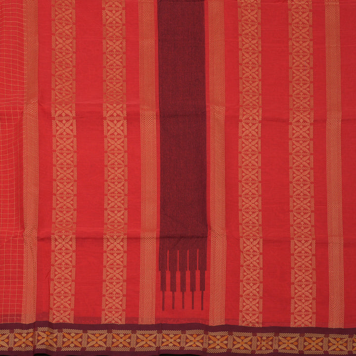 Hayagrivas Peach Pink Handloom Cotton Saree KBE2143A3-4