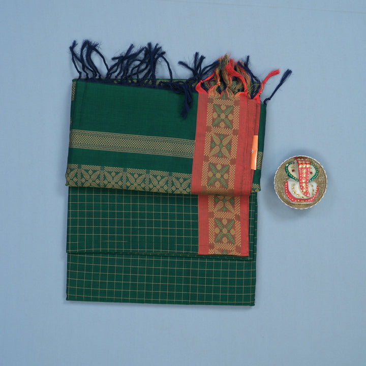 Hayagrivas Rama Green Handloom Cotton Saree KBE2143A3-5