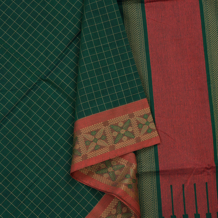 Hayagrivas Rama Green Handloom Cotton Saree KBE2143A3-5