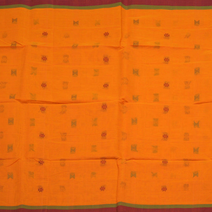 Hayagrivas Orange Handloom Kanchi Cotton Saree KBE2143A9-1