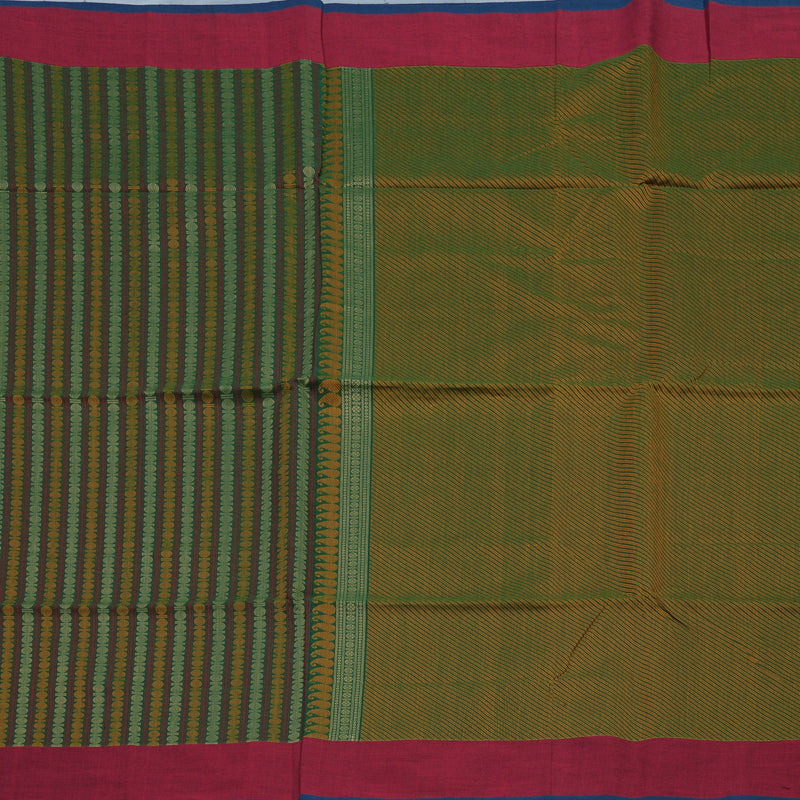 Hayagrivas Bottle Green Handloom Kanchi Cotton Saree KBE2144A1-1