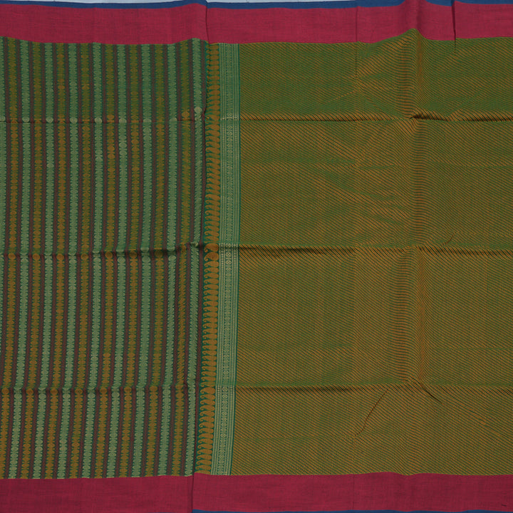 Hayagrivas Bottle Green Handloom Kanchi Cotton Saree KBE2144A1-1