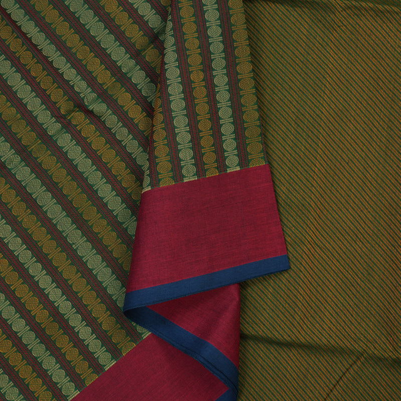 Hayagrivas Bottle Green Handloom Kanchi Cotton Saree KBE2144A1-1