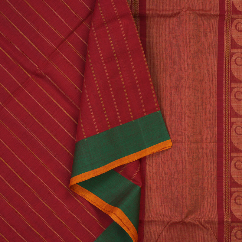 Hayagrivas Red Handloom Kanchi Cotton Saree KBE2144A10-1