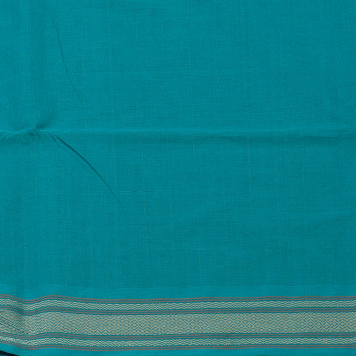 Hayagrivas Teal Blue Handloom Cotton Saree KBE2144A3-1