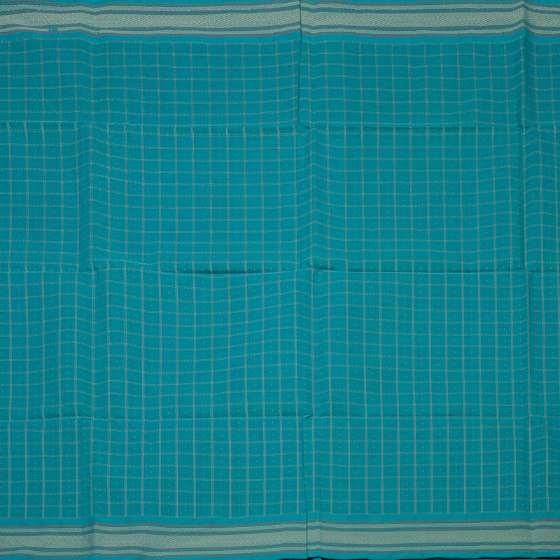 Hayagrivas Teal Blue Handloom Cotton Saree KBE2144A3-1