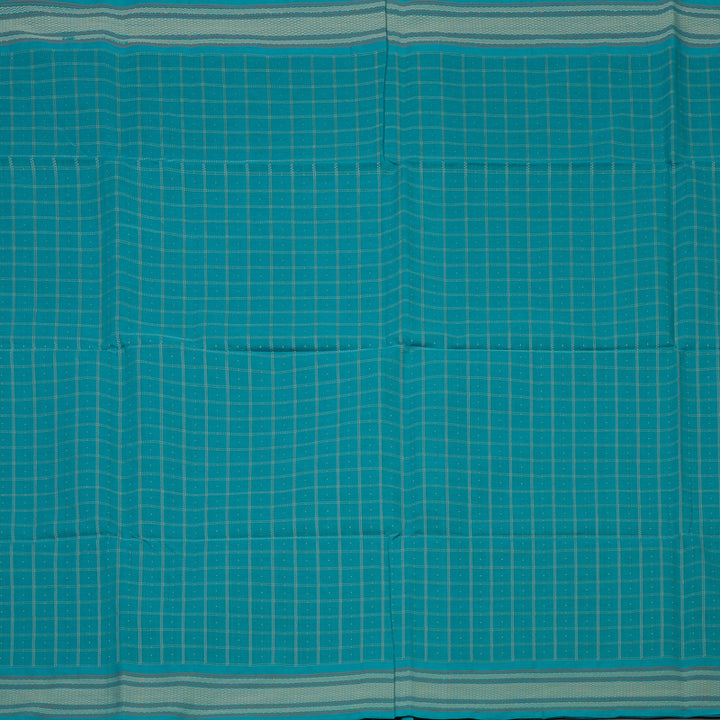 Hayagrivas Teal Blue Handloom Cotton Saree KBE2144A3-1