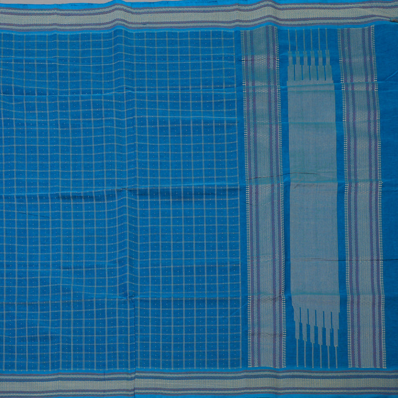 Hayagrivas Aqua Blue Handloom Cotton Saree KBE2144A3-4