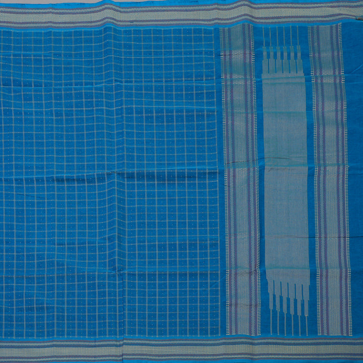 Hayagrivas Aqua Blue Handloom Cotton Saree KBE2144A3-4