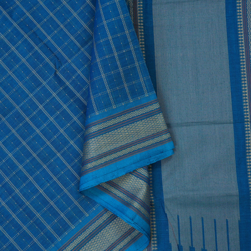 Hayagrivas Aqua Blue Handloom Cotton Saree KBE2144A3-4