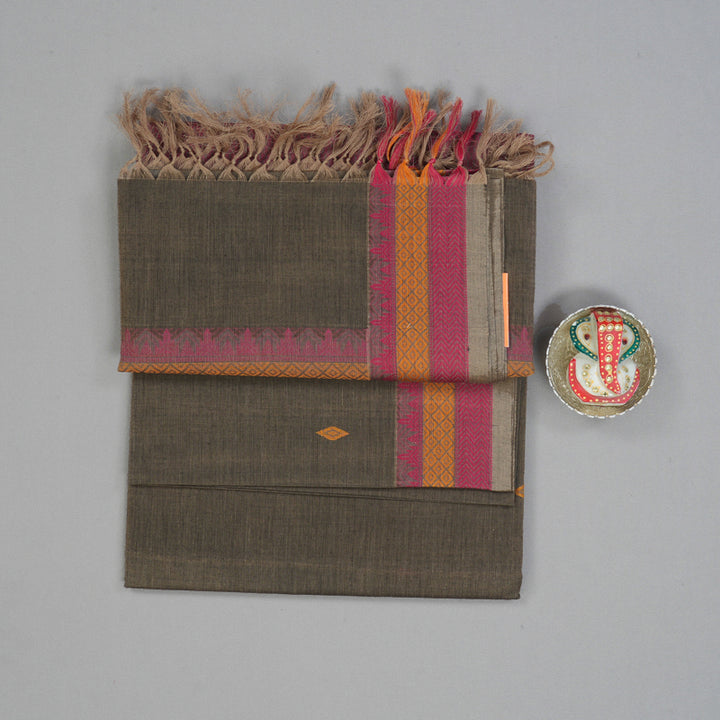 Hayagrivas Elephant Grey Handloom Cotton Saree KBE2144A5-1