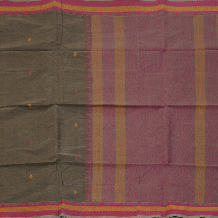 Hayagrivas Elephant Grey Handloom Cotton Saree KBE2144A5-1