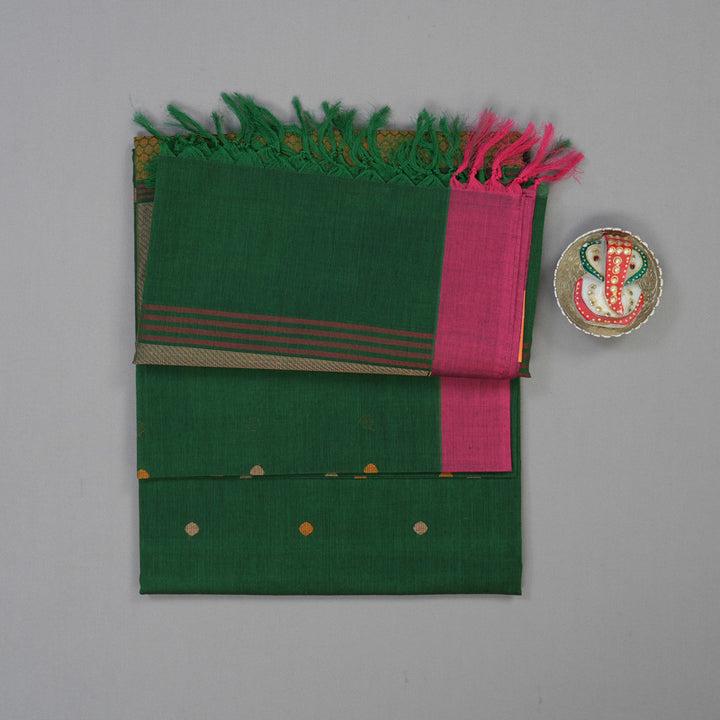 Hayagrivas Bottle Green Handloom Cotton Saree KBE2144A6-4