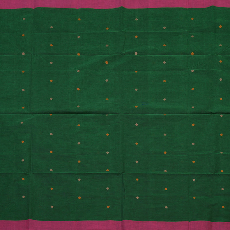 Hayagrivas Bottle Green Handloom Cotton Saree KBE2144A6-4