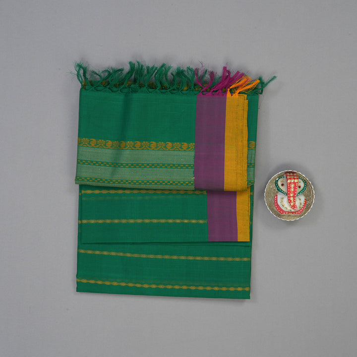 Hayagrivas Green Handloom Cotton Saree KBE2144A7-3