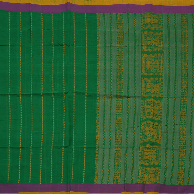Hayagrivas Green Handloom Cotton Saree KBE2144A7-3