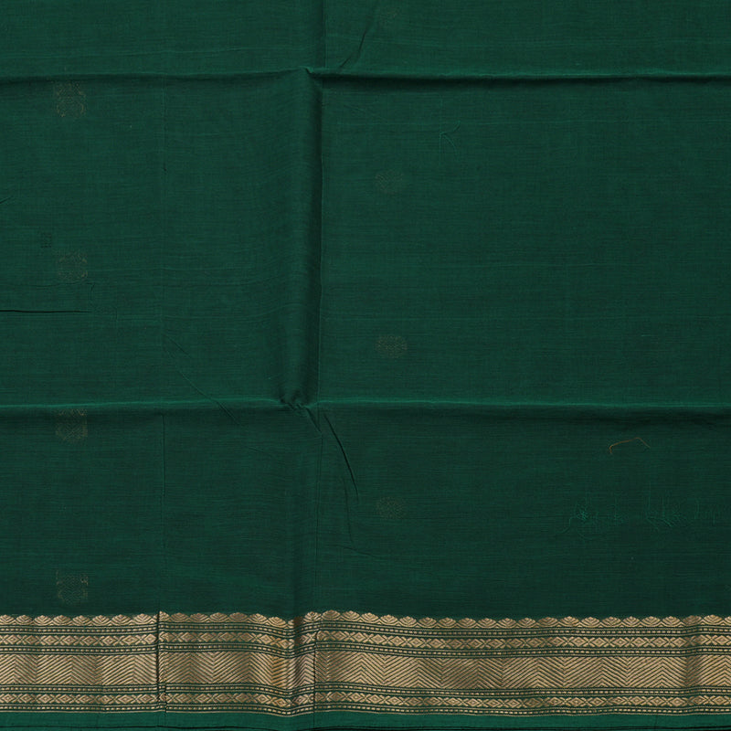 Hayagrivas Dark Green Handloom Cotton Saree KBE2145A10-5