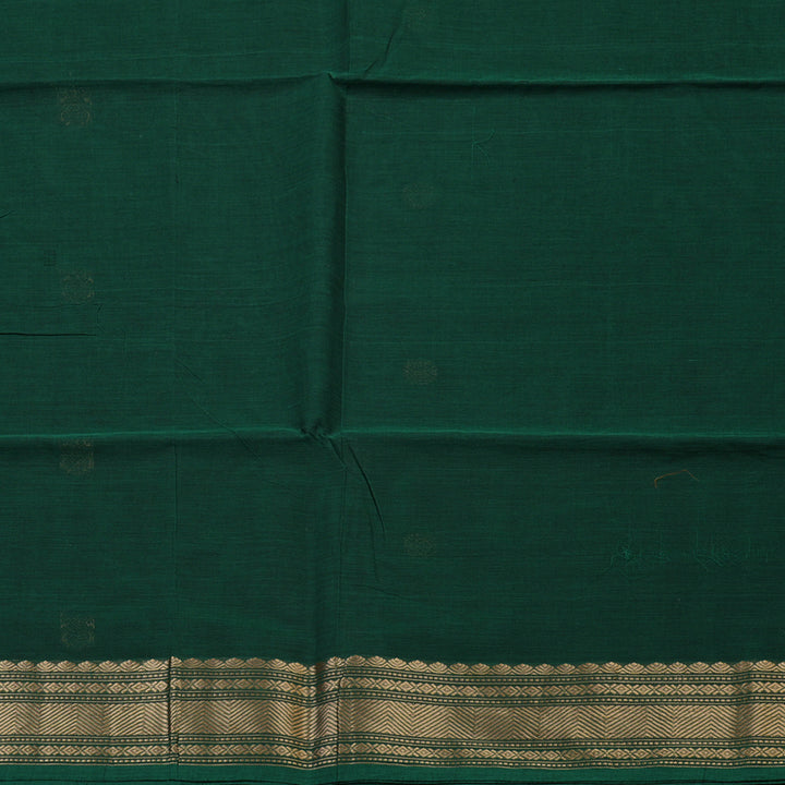 Hayagrivas Dark Green Handloom Cotton Saree KBE2145A10-5