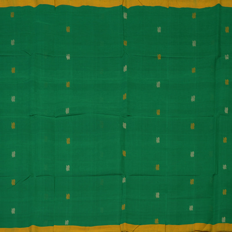 Hayagrivas Green Handloom Cotton Saree KBE2145A3-3