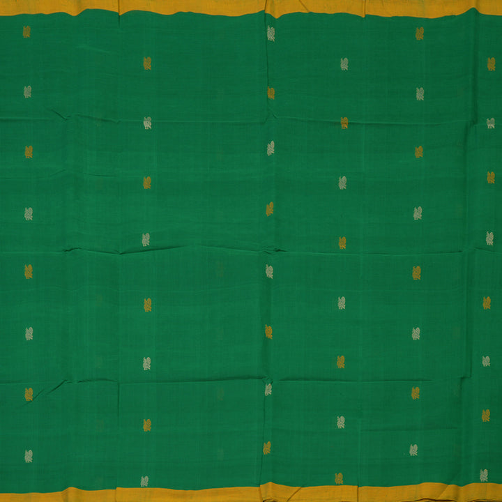 Hayagrivas Green Handloom Cotton Saree KBE2145A3-3