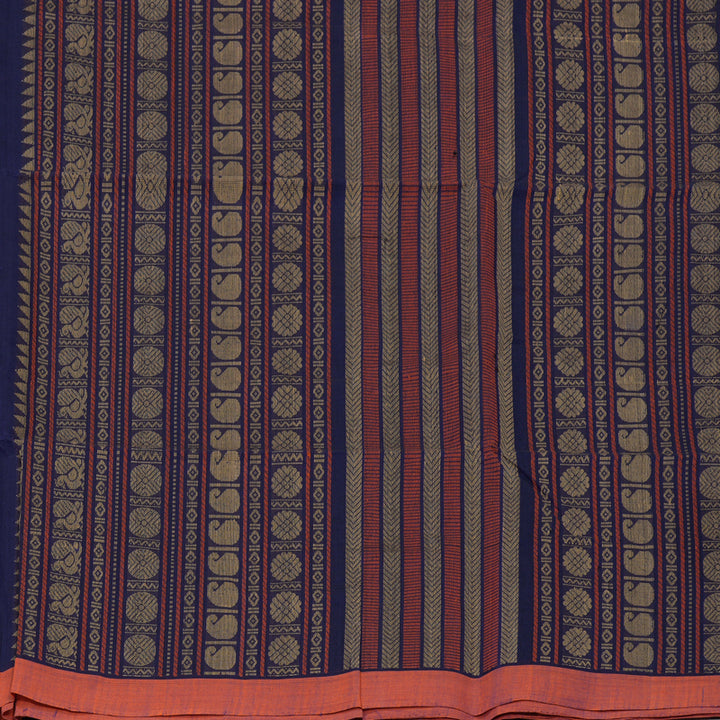 Hayagrivas Dark Blue Handloom Cotton Saree KBE2145A3-8